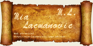 Mia Lacmanović vizit kartica